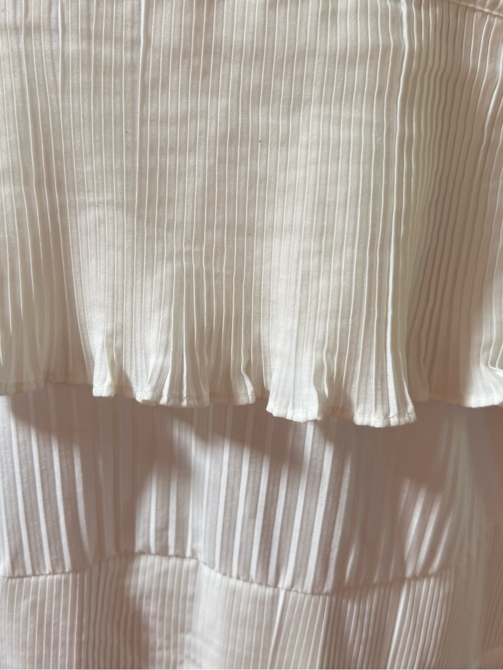 NWT Anthropologie Let Me Be Strapless Tiered Ruffle Pleated Maxi Dress White XL - Picture 10 of 15
